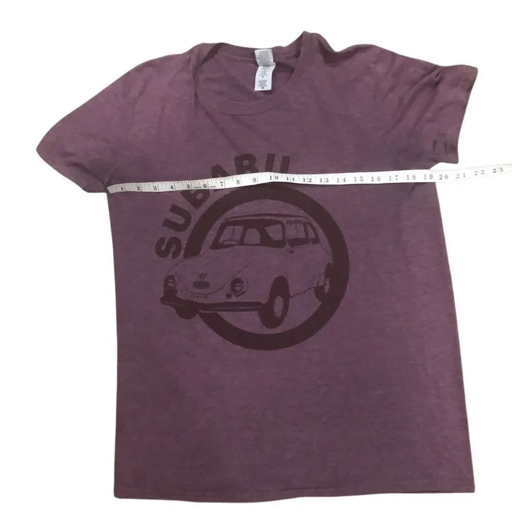 Maroon Subaru vintage style shirt sleeve tee shirt. Size M
